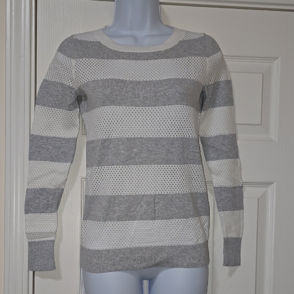 Express Stripe Cutout Crew Neck Sweater (EUC)